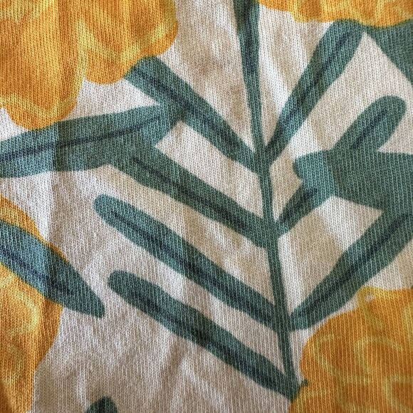 Tea Collection Size 6 Wrap Neck Dress in Marigold Ruffle Sleeve 100% Cotton - Picture 4 of 5